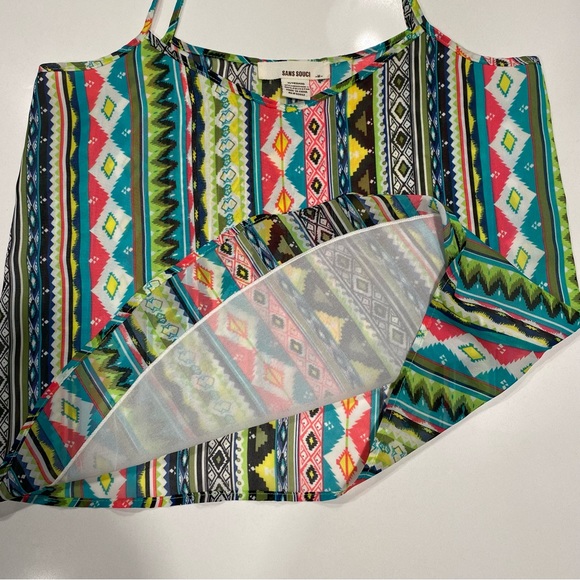 Tribal Print Tank, Medium, lined front - Picture 4 of 6